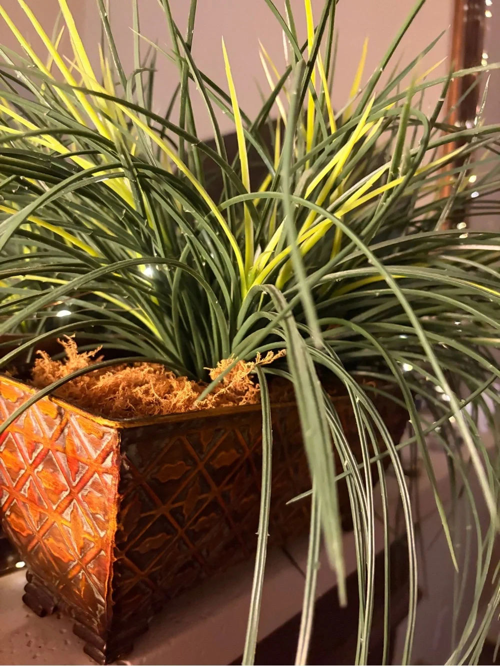 🍃Decorative Green and Yellow Grass Planter